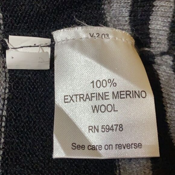 𝅺WOMEN’S Brunella Gori 100% Extrafine Merino Wool V-neck sweater striped Size M - Picture 5 of 5